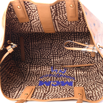 MCM Visetos Large Liz Reversible Shopper Tote Cognac 8 of 13