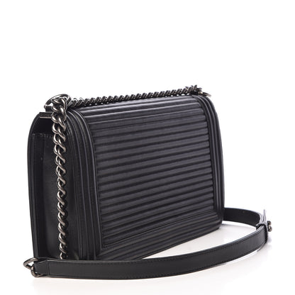 Chanel Calfskin Horizontal Quilted New Medium Boy Flap Black 3 of 15