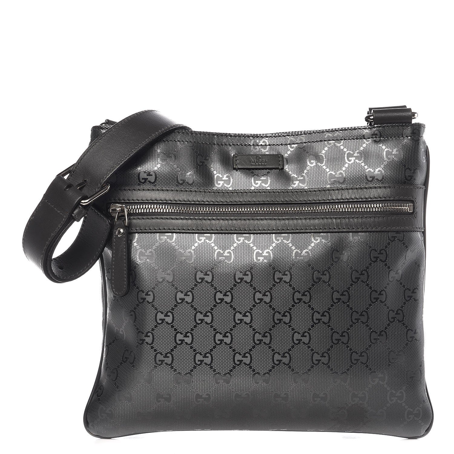 Gucci Imprime Monogram Small Flat Messenger Bag Platinum Grey 1 of 8