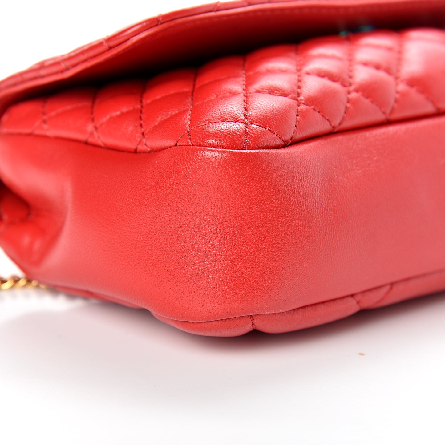 Nappa Quilted Trapuntata Tribute Wallet Chain Crossbody Rosso