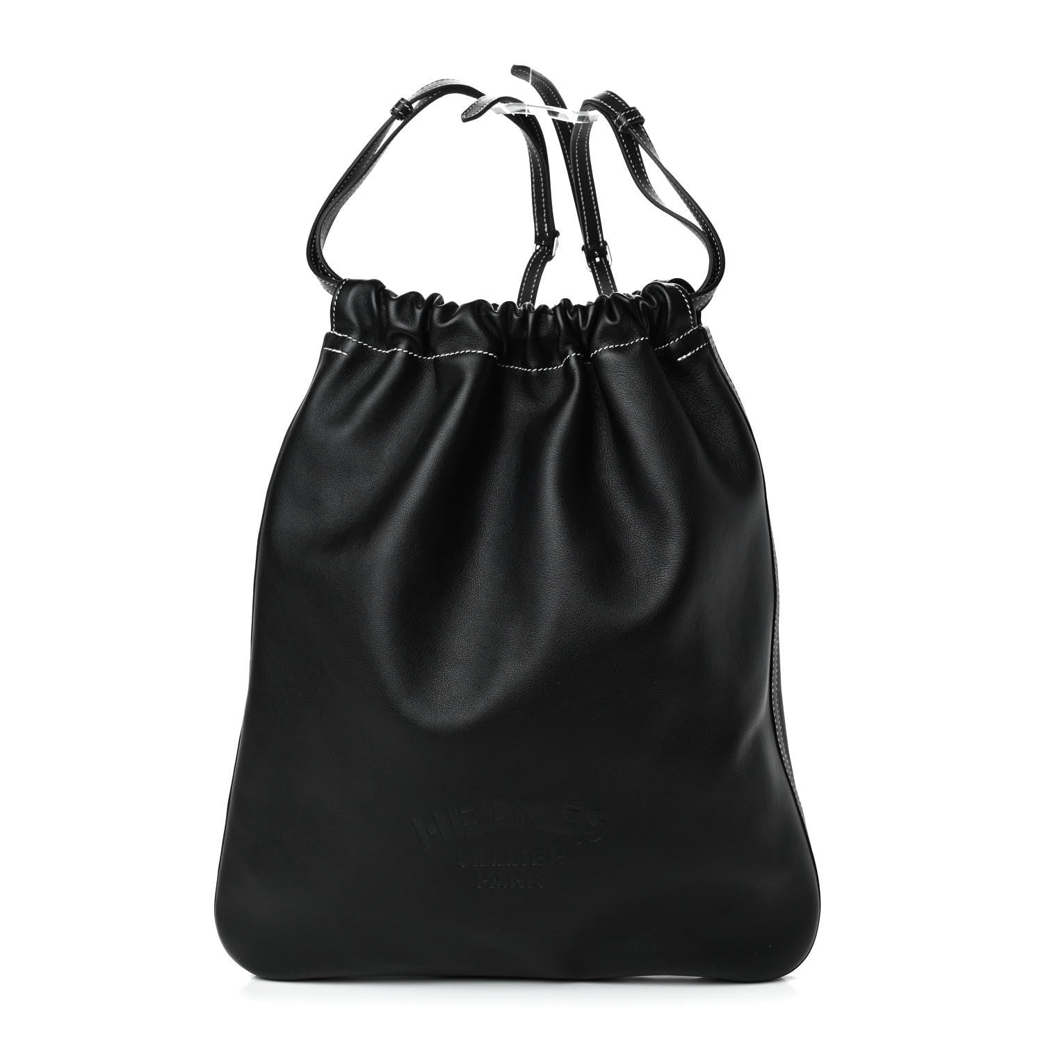 Hermes Cheri Calfskin Bridado Backpack Black 1 of 4