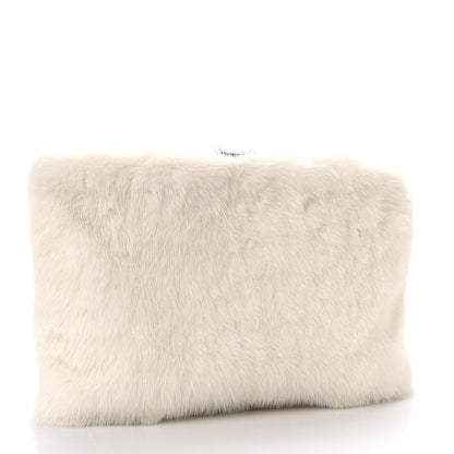 Prada Mink Fur Face Clutch White Multicolor 3 of 8