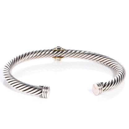 David Yurman Sterling Silver 14K Yellow Gold Ruby 5mm Cable Classics Single Station Bracelet 3 of 6