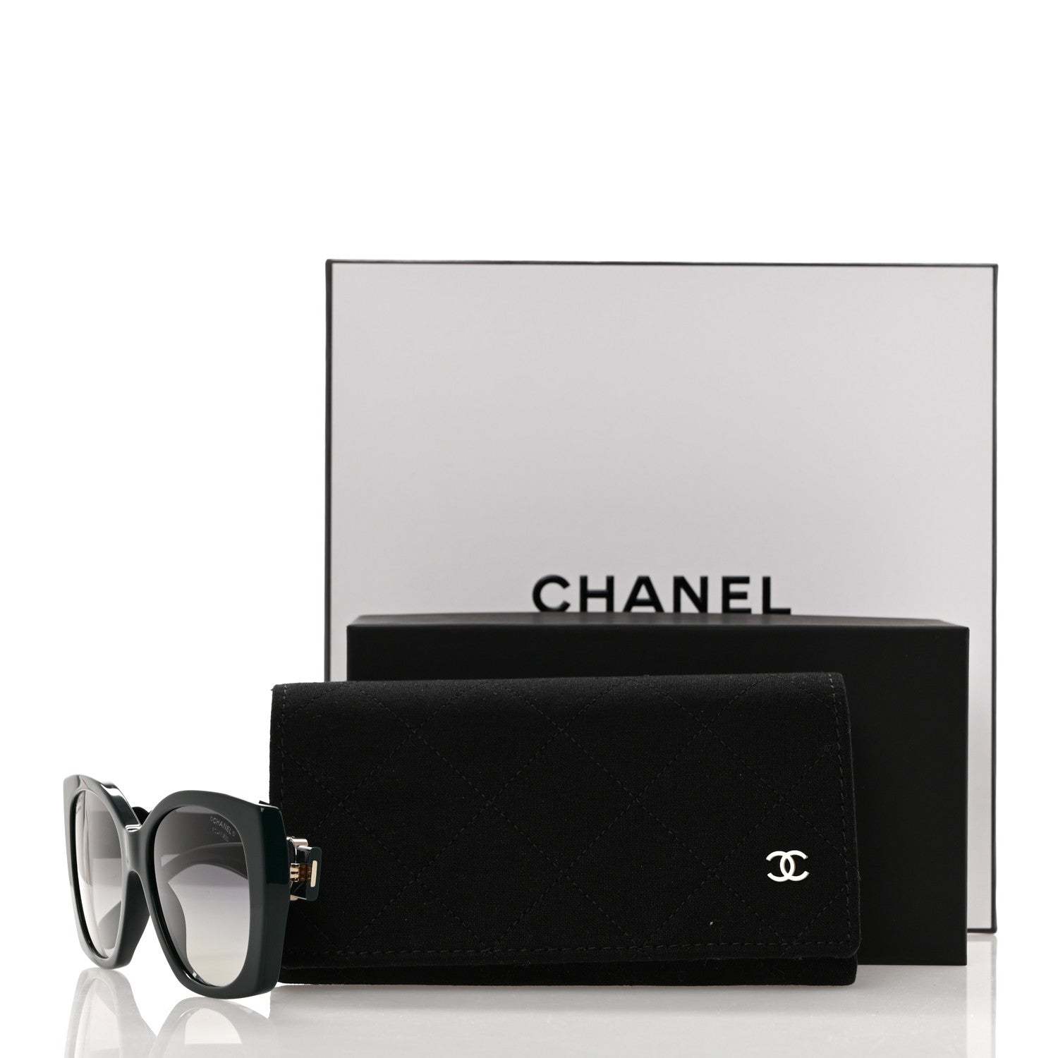 Chanel Acetate Square CC Heart Sunglasses 5519 Black 8 of 8