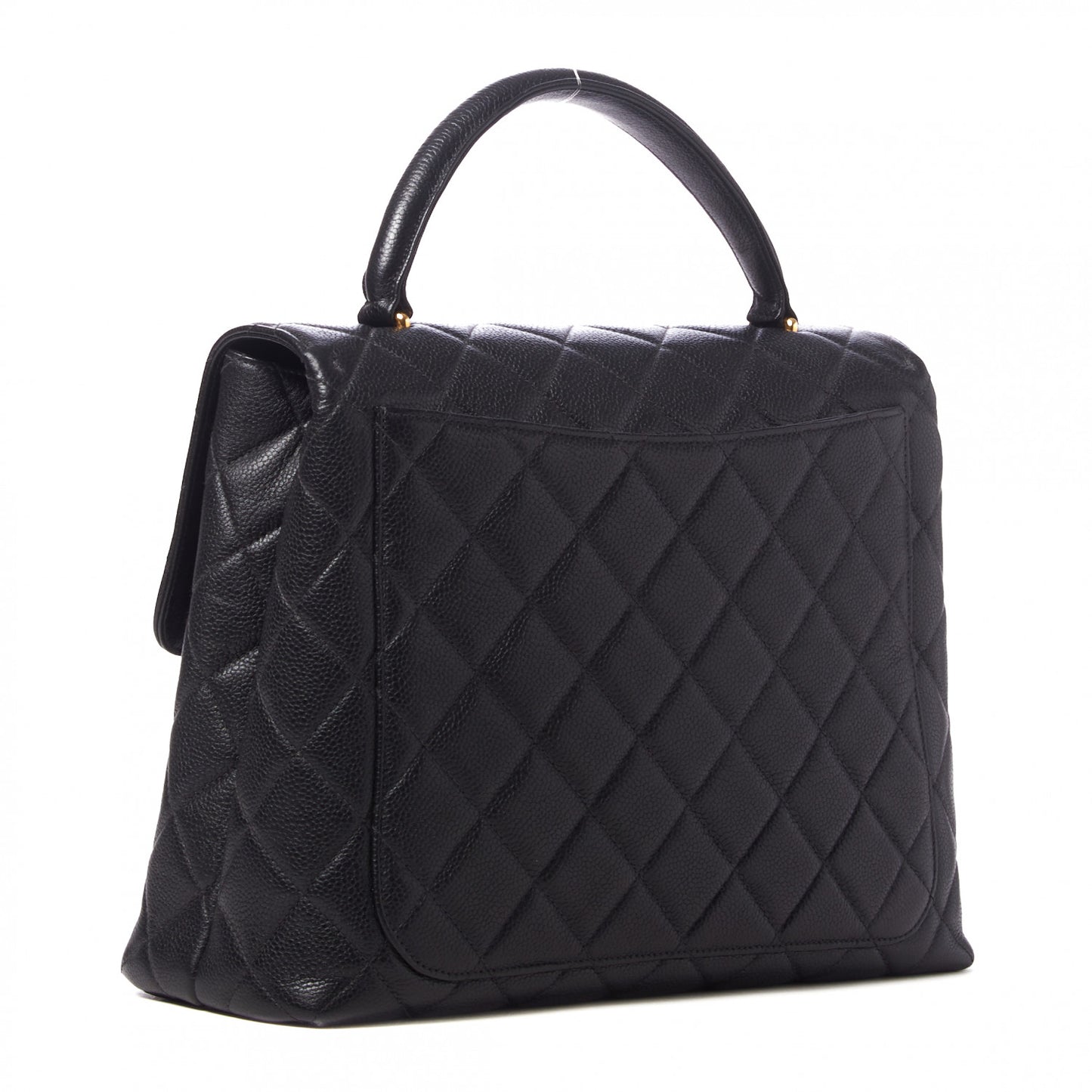 Caviar Quilted Jumbo Kelly Flap Black