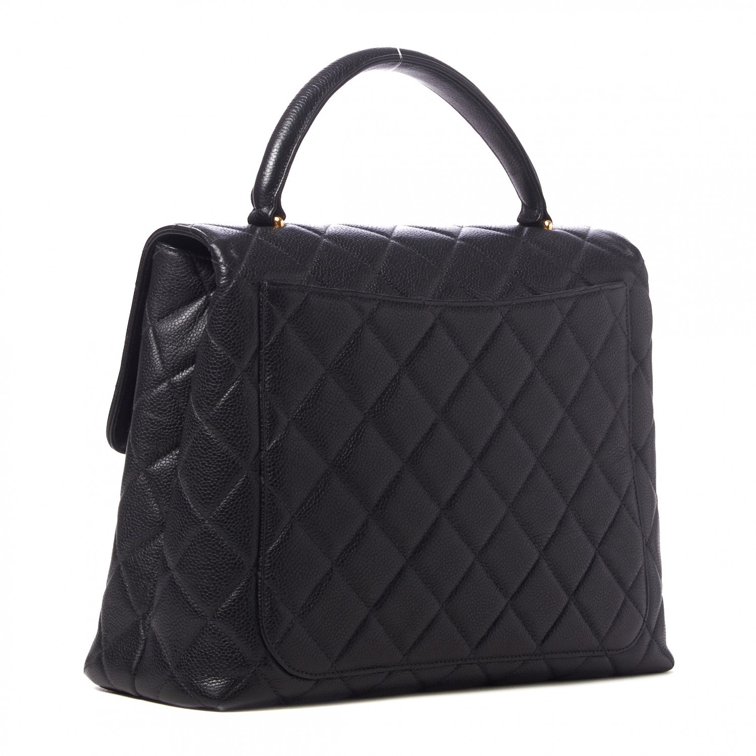 Chanel Caviar Quilted Jumbo Kelly Flap Black 2 of 9
