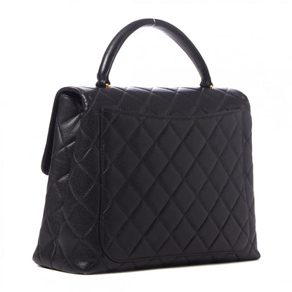 Chanel Caviar Quilted Jumbo Kelly Flap Black 2 of 9