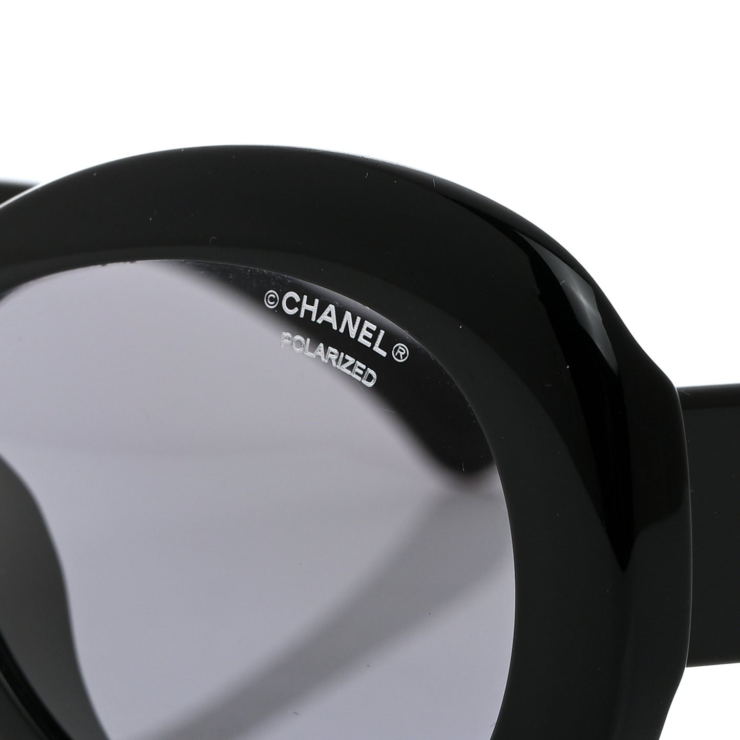 Acetate Polarized Oval CC Sunglasses 5469-B-A Black