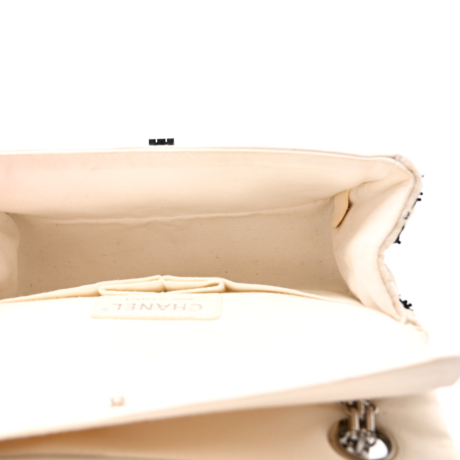 Chanel Sequin Mesh Quilted 224 Reissue Flap White Black 5 of 11