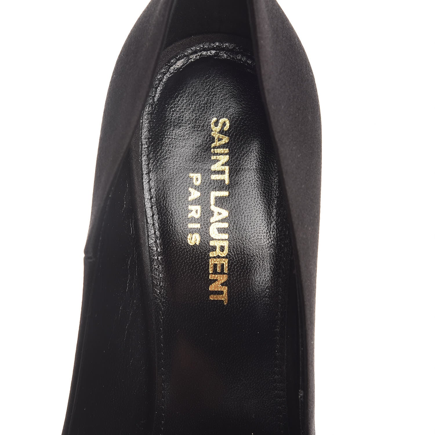 Saint Laurent Satin Crystal Embellished Freja 105 Pumps 38.5 Black 7 of 8