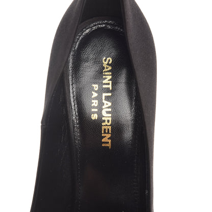 Saint Laurent Satin Crystal Embellished Freja 105 Pumps 38.5 Black 7 of 8