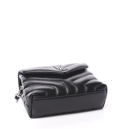 Saint Laurent Calfskin Y Quilted Monogram Toy Loulou Crossbody Bag Black 3 of 10