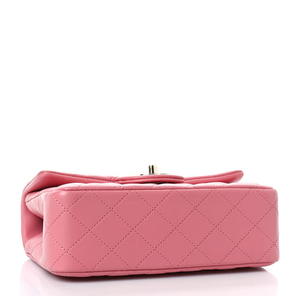 Chanel Lambskin Quilted Mini Top Handle Rectangular Flap Pink 4 of 10