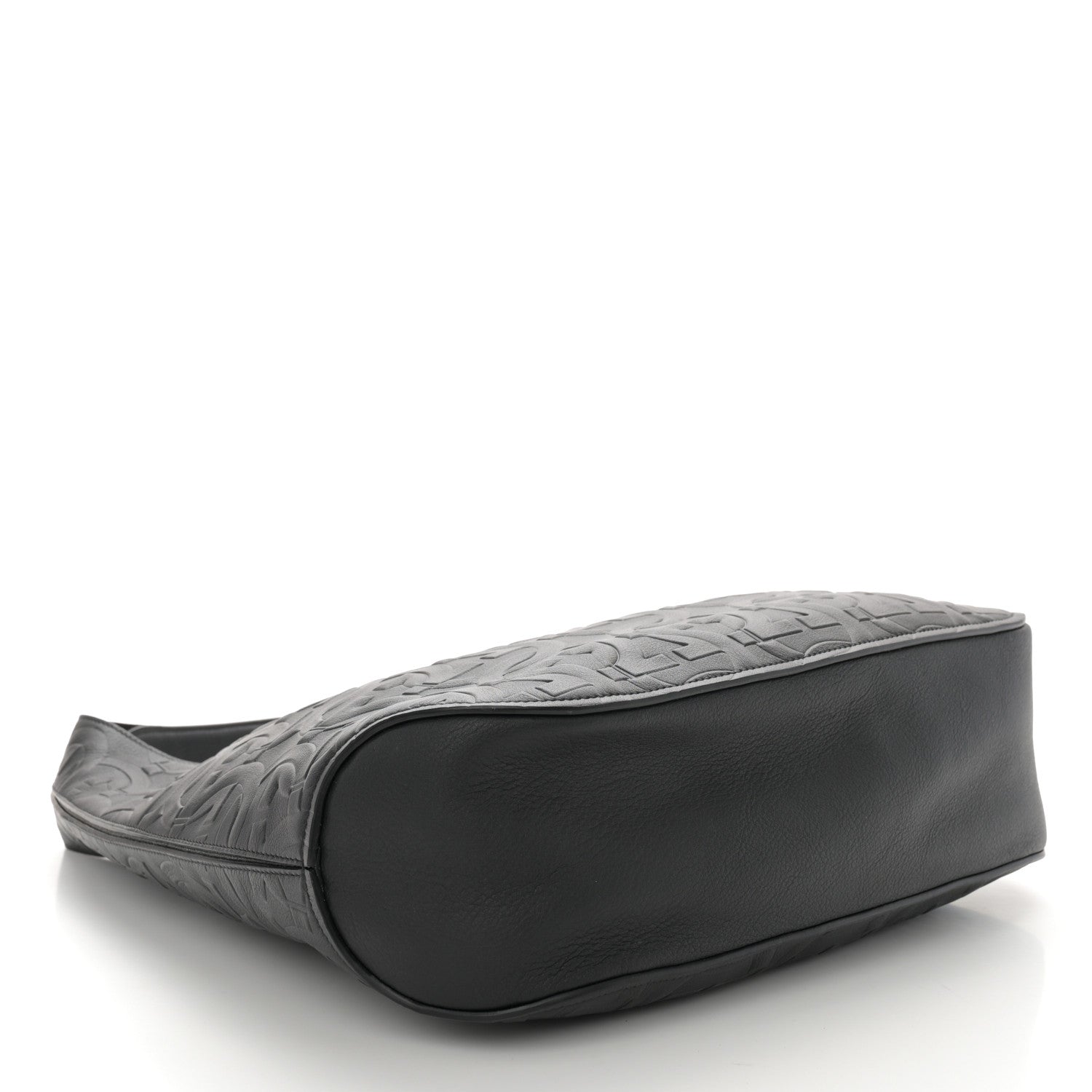 Salvatore Ferragamo SALVATORE FERRAGAMO Calfskin Embossed Gancini Margot Hobo Black 5 of 10