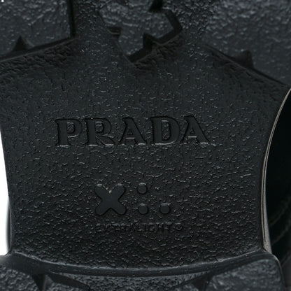 Prada Spazzolato Rois Nylon Metal Triangle Logo Monolith Pouch Pocket 55mm Boots 36 Black 7 of 8