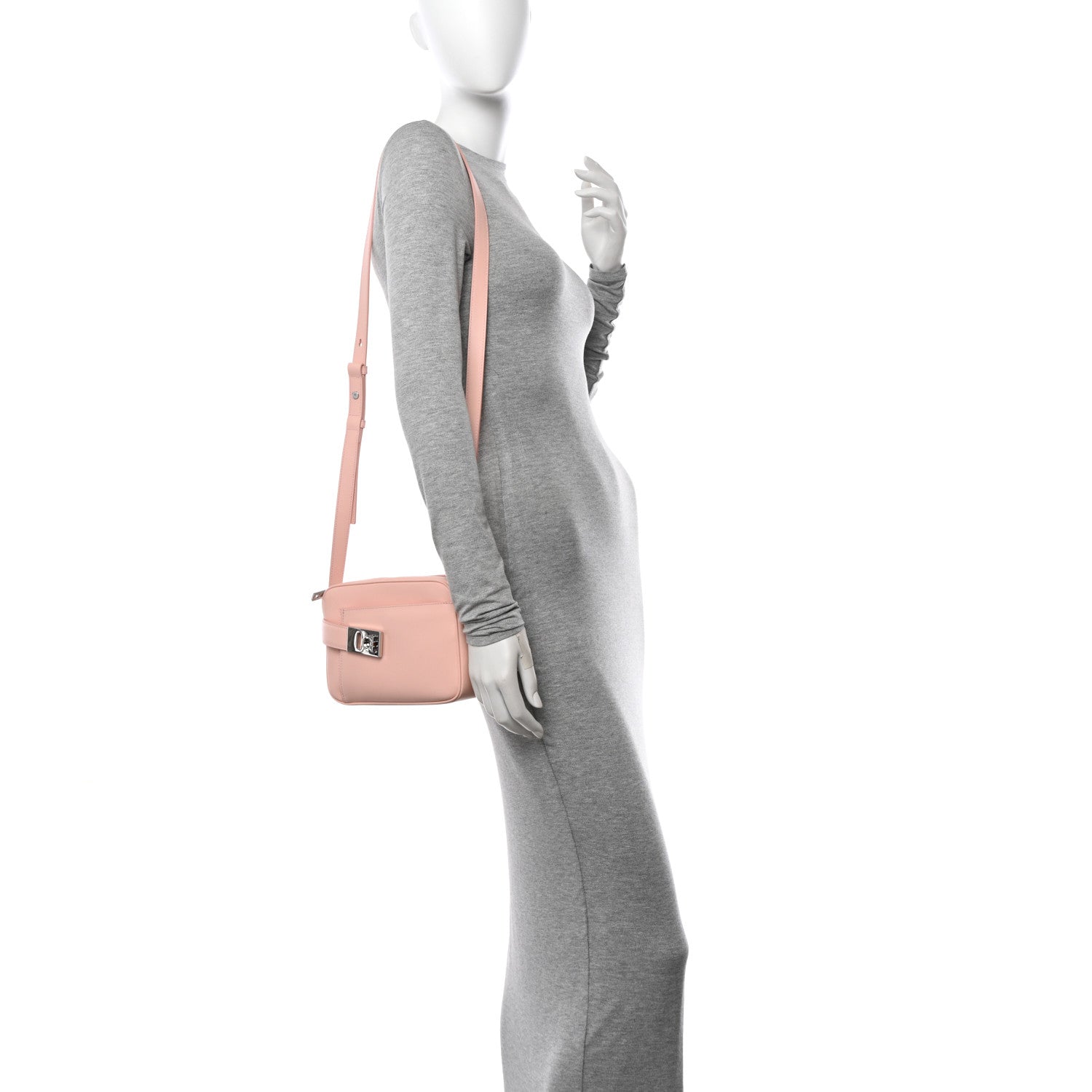 Salvatore Ferragamo Calfskin Gancio Small Archive Camera Case Nylund Pink 2 of 10