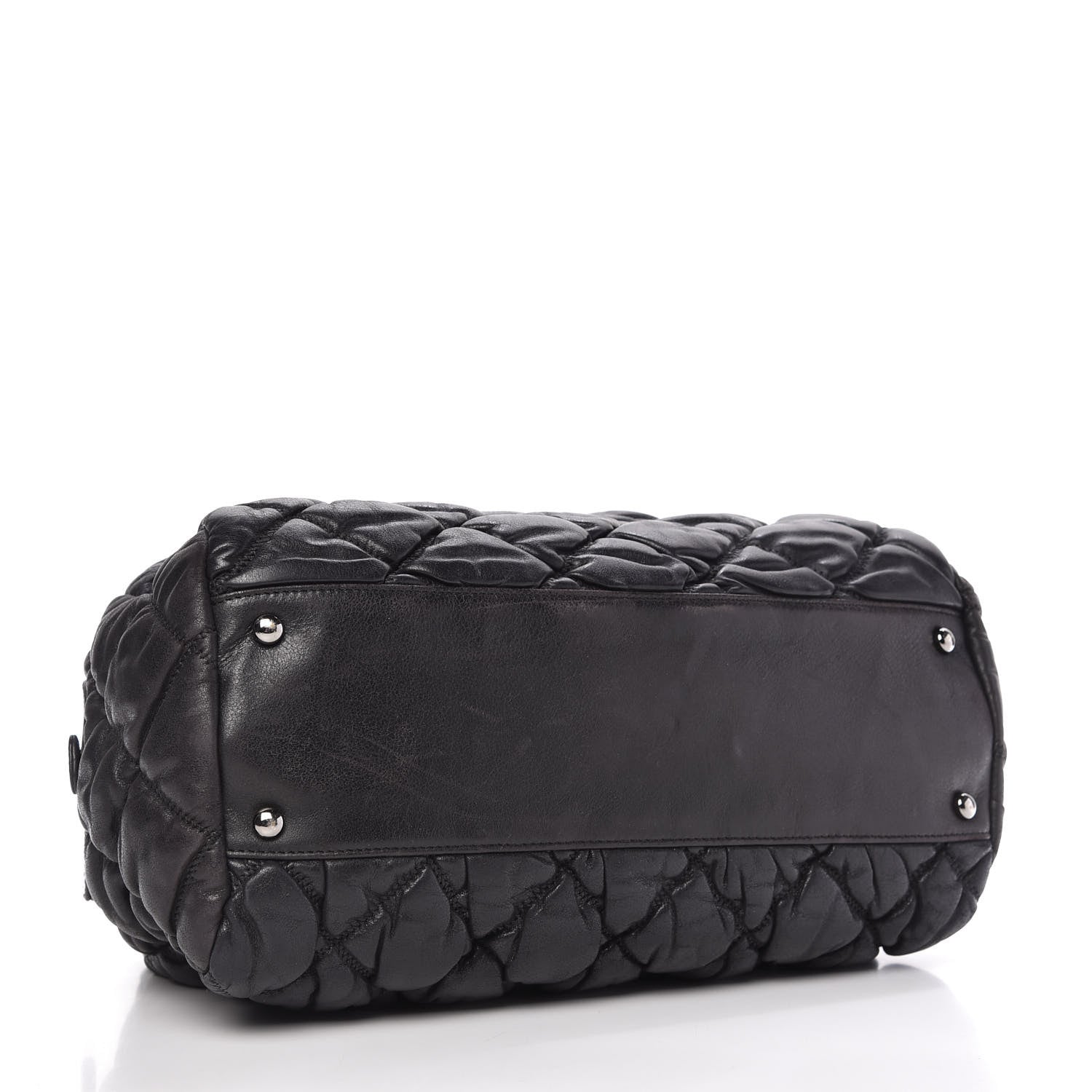 Chanel Calfskin Bubble Quilt Bowler Black 4 of 10