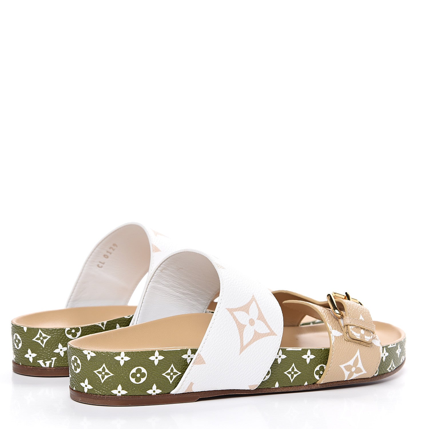 Louis Vuitton Monogram Giant Bom Dia Flat Mule Sandals 38 White Moka 4 of 9
