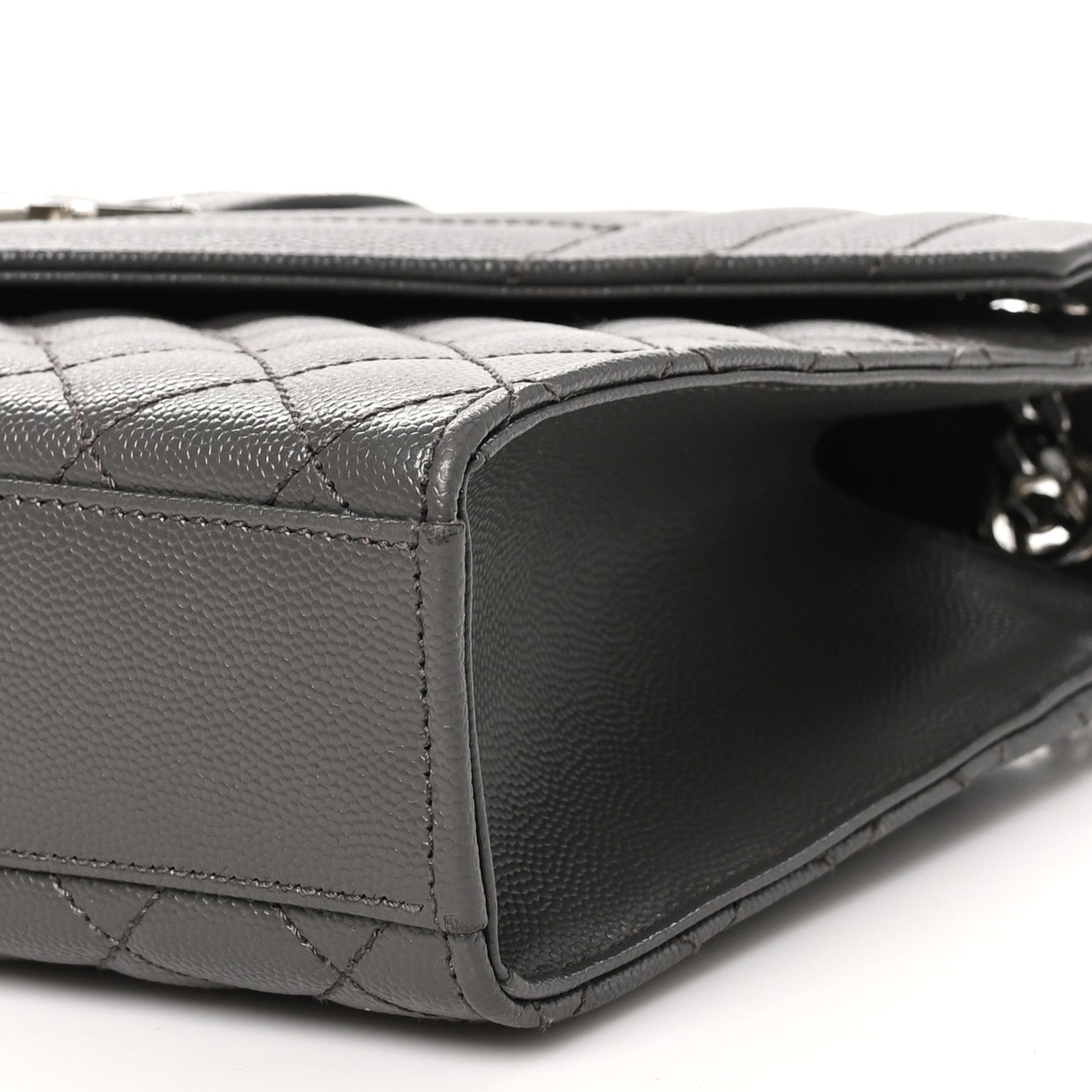 Saint Laurent Grain De Poudre Textured Mixed Matelasse Medium Triquilt Monogram Satchel Earth 9 of 9