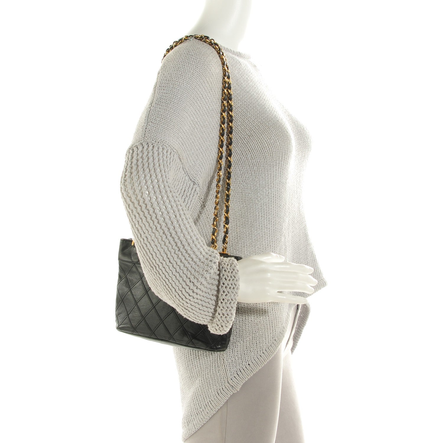 Chanel Lambskin Diamond Stitch Shoulder Bag Black 2 of 8