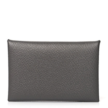 Hermes Epsom Calvi Duo Card Case Gris Meyer 1 of 8