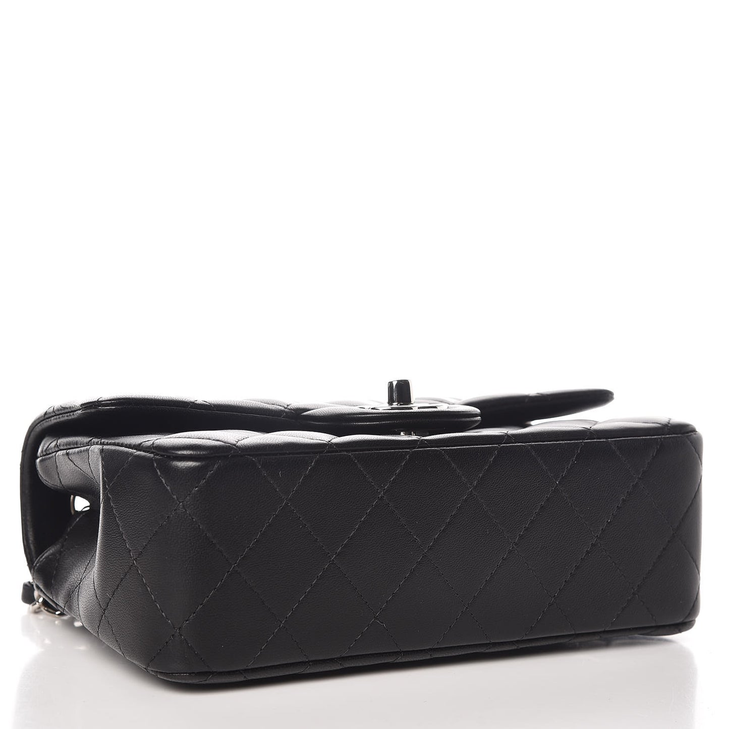 Lambskin Quilted Mini Rectangular Flap Black