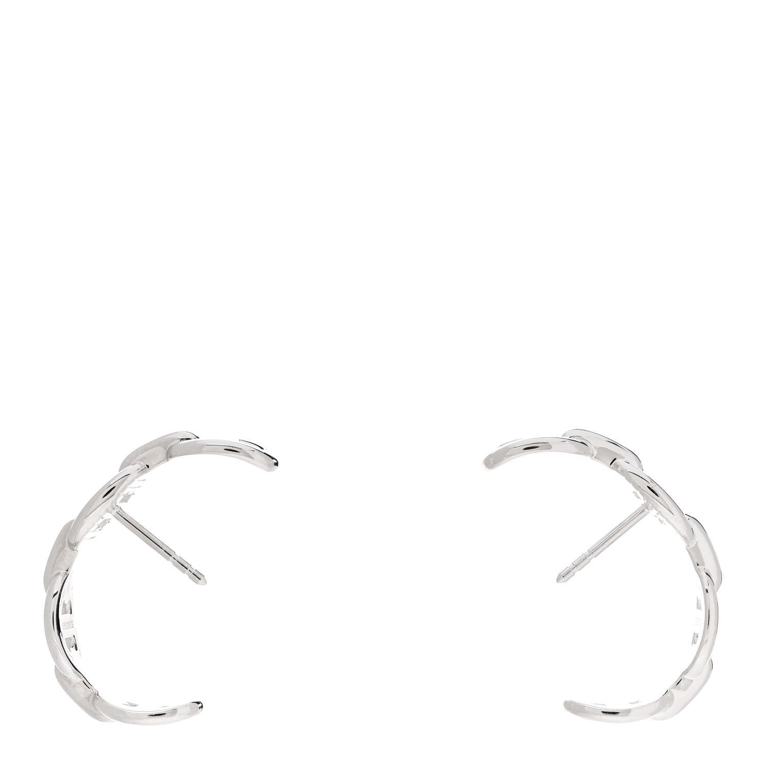 Hermes Sterling Silver Chaine D'Ancre Enchainee Climber Earrings 3 of 5