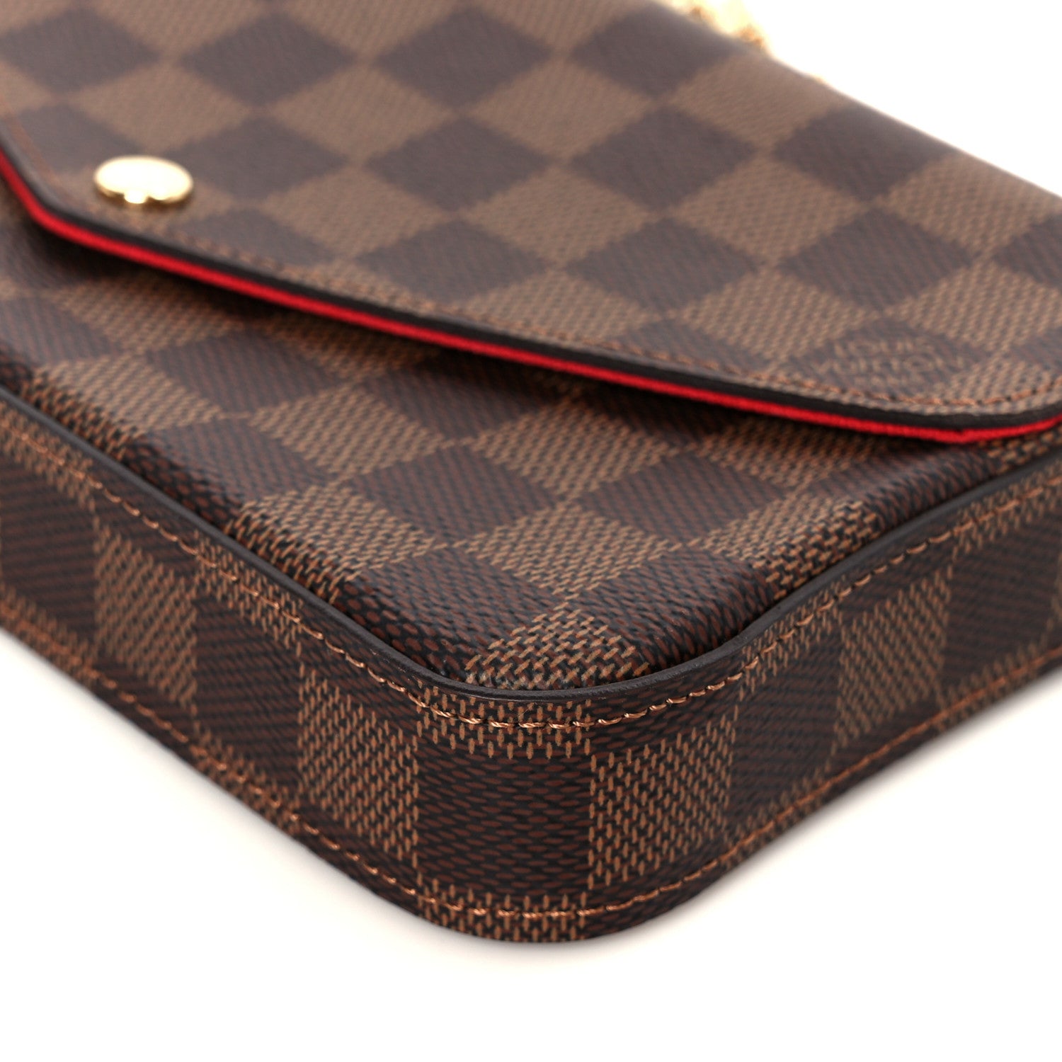 Louis Vuitton Damier Ebene Pochette Felicie Chain Wallet 14 of 15