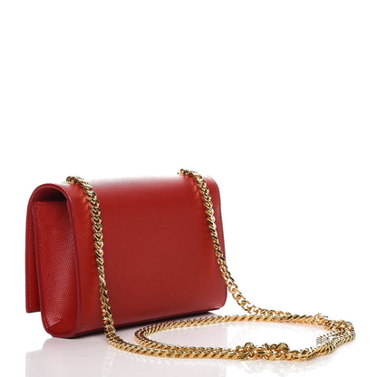 Saint Laurent Grain De Poudre Small Monogram Kate Satchel Red 3 of 7