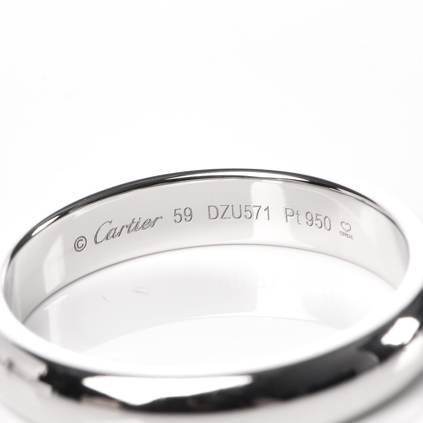 Platinum 4mm 1895 Wedding Band Ring 59 8.75