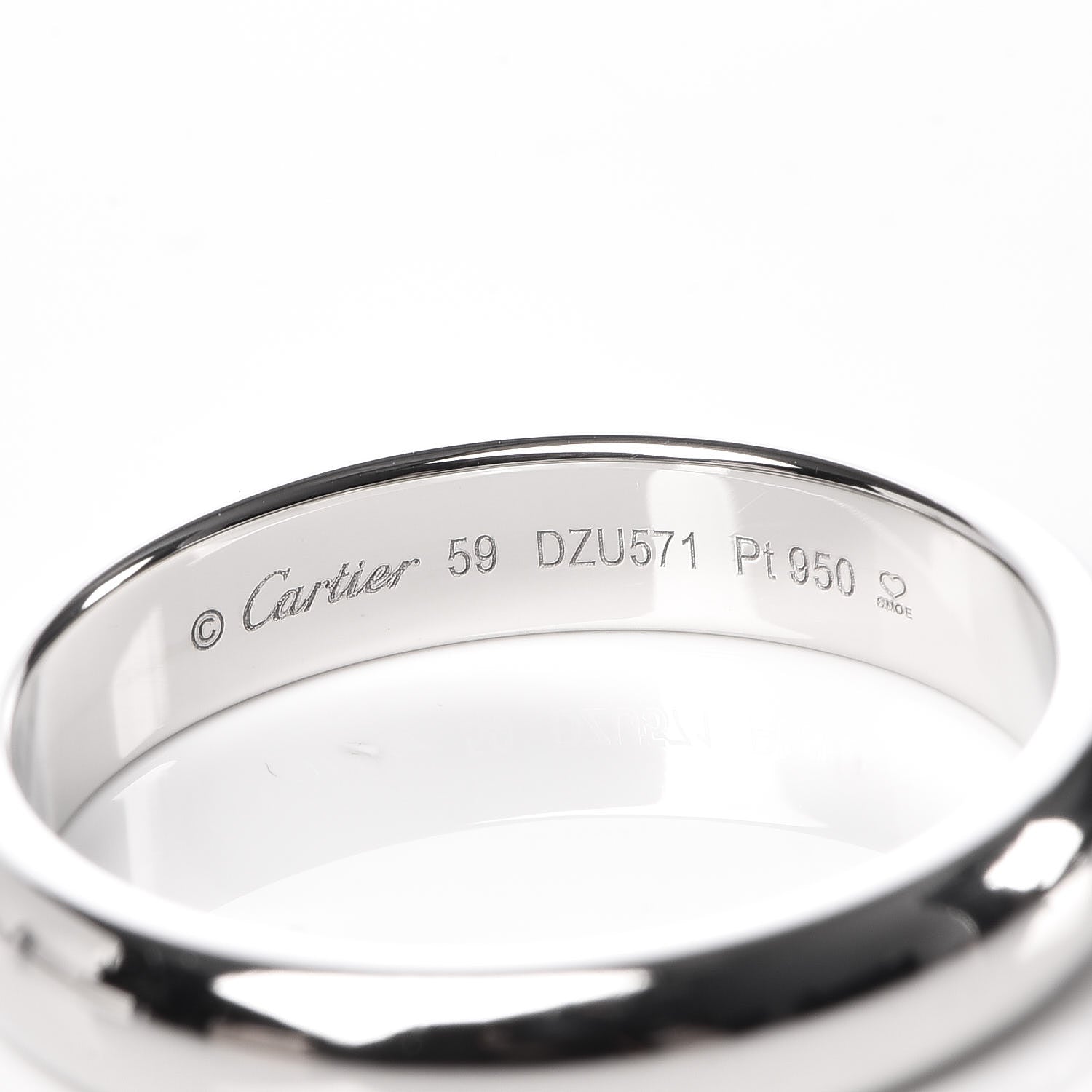Cartier Platinum 4mm 1895 Wedding Band Ring 59 8.75 4 of 6