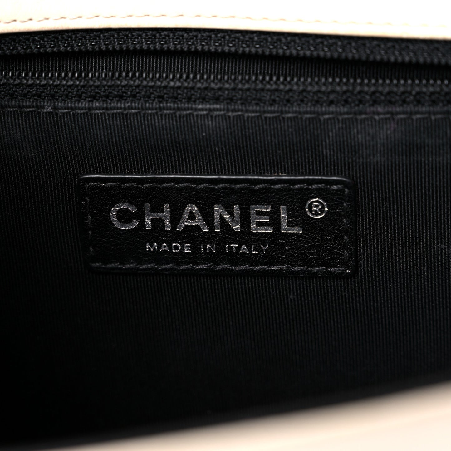 Glazed Calfskin Medium Boy Flap White Black