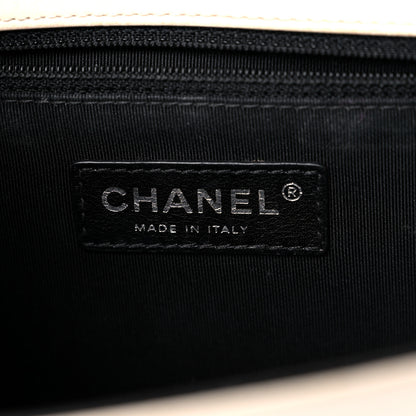 Chanel Glazed Calfskin Medium Boy Flap White Black 5 of 29