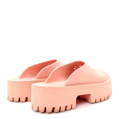 Gucci Rubber GG Monogram Perforated Elea Platform 55mm Lug Sole Sandals 41 Peachy Chic 5 of 9