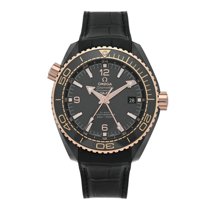 Omega Ceramic 18K Sedna Gold Alligator 45.5mm Seamaster Planet Ocean Automatic Watch Black 215.63.46.22.01.001 1 of 5