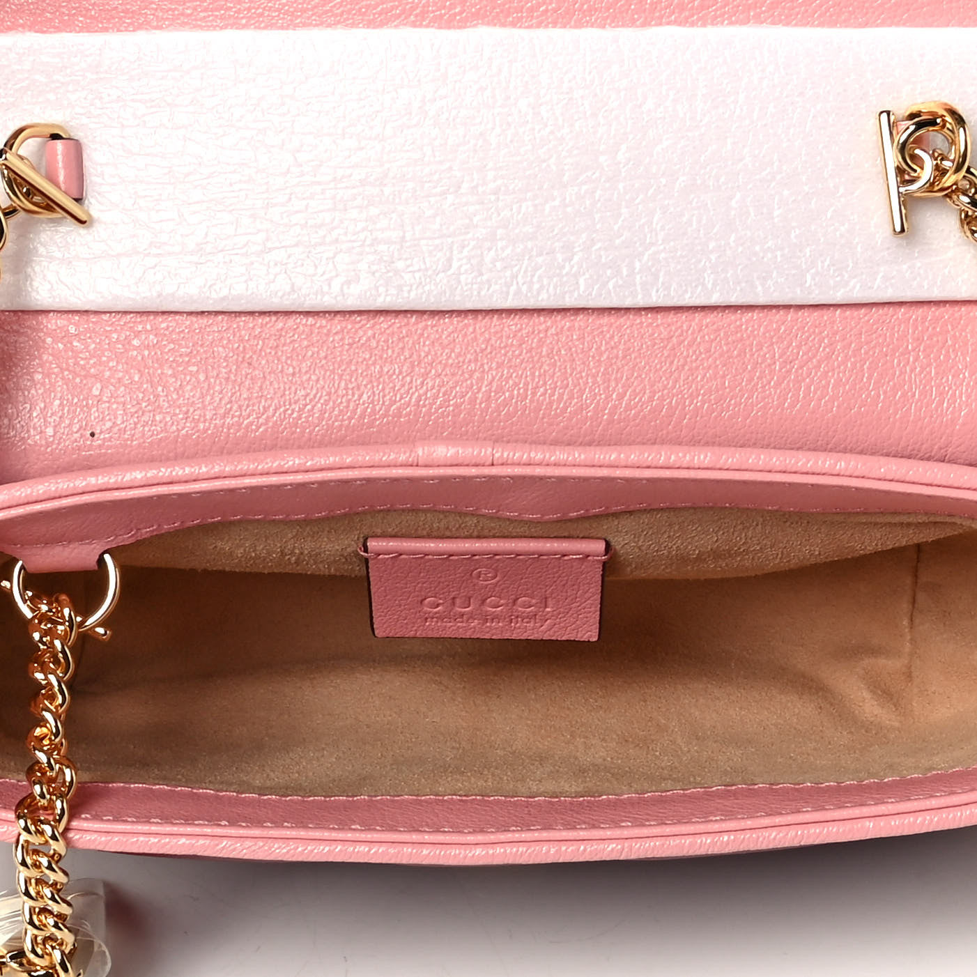 Azalea Calfskin Enamel Matelasse Diagonal Super Mini Torchon GG Marmont Shoulder Bag New Cherry Red Wild Rose