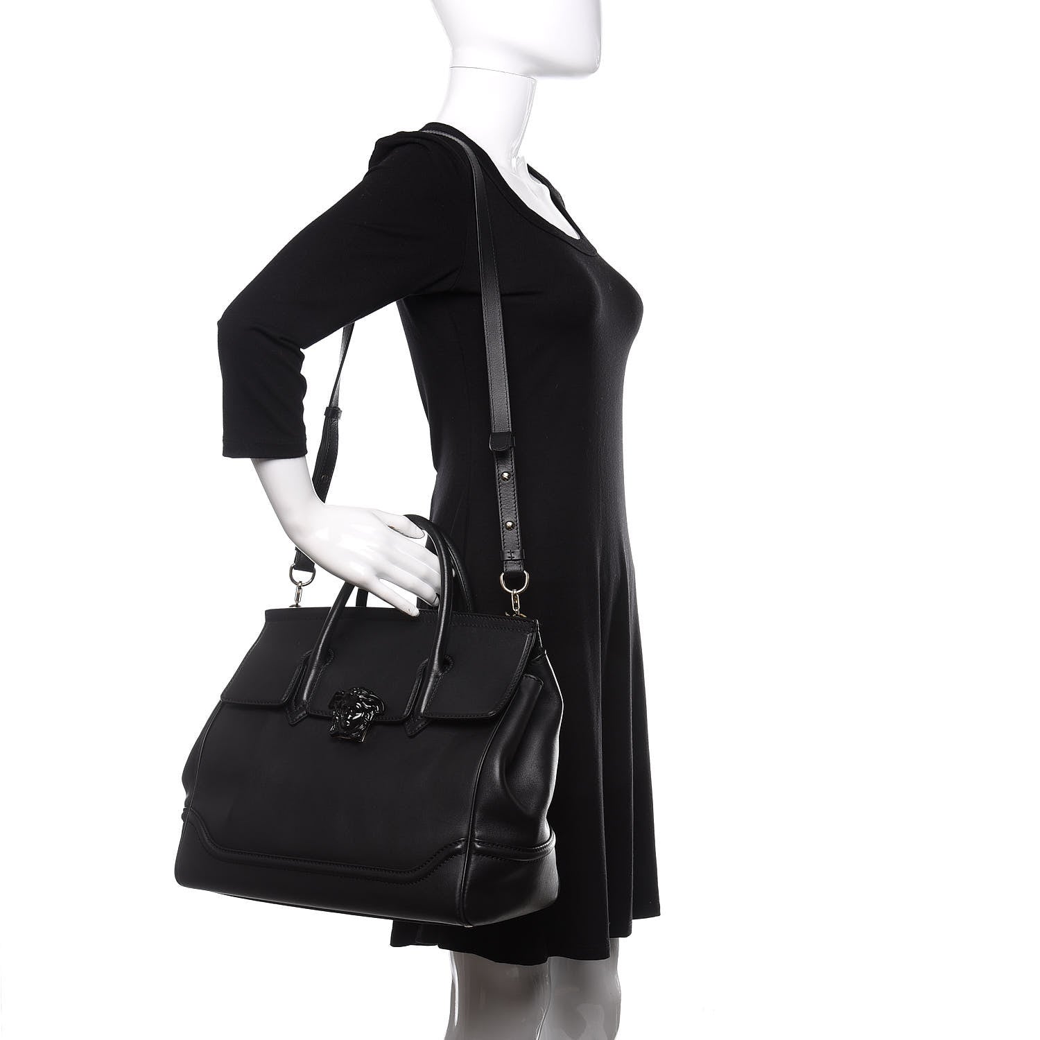Versace Calfskin Large Palazzo Empire Bag Black 3 of 13