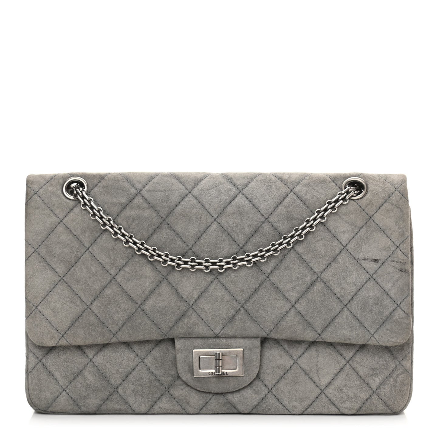 Suede Calfskin 2.55 Reissue 227 Flap Grey