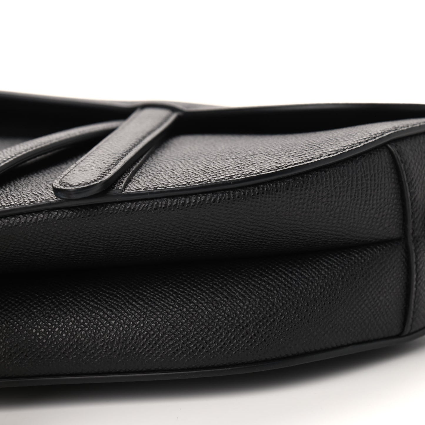 Grained Calfskin Saddle Bag Black