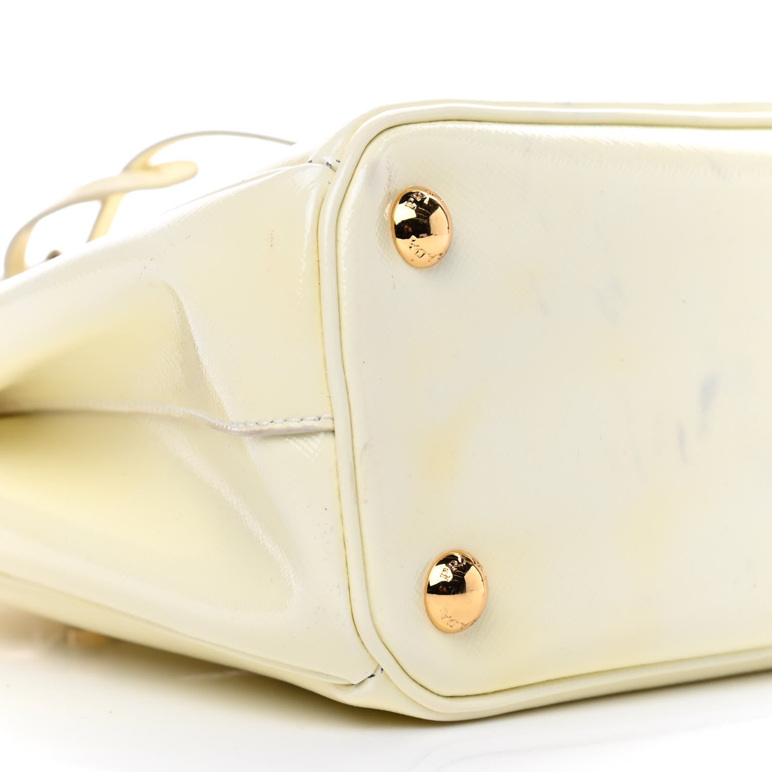 Prada Saffiano Vernice Mini Galleria Double Zip Tote Bianco 10 of 11