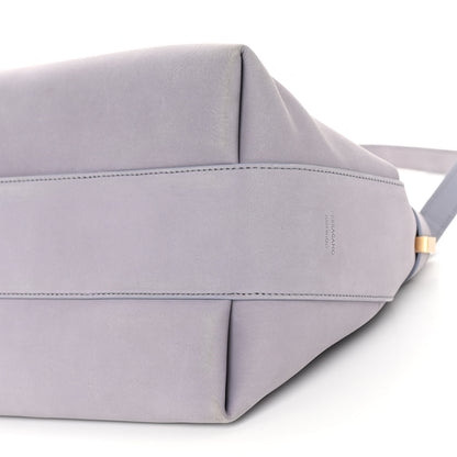 Salvatore Ferragamo Calfskin Large Hug Pouch Fog Gray 10 of 12