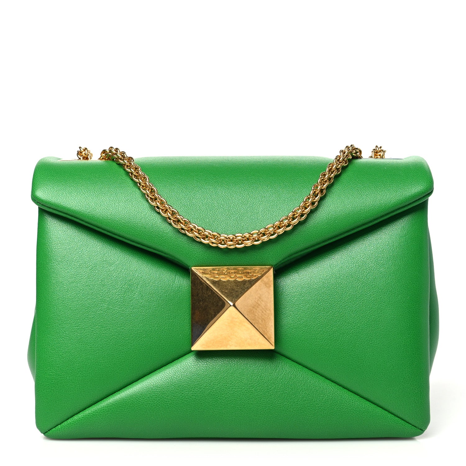 Valentino Garavani Nappa One Stud Chain Clutch Gea Green 1 of 9