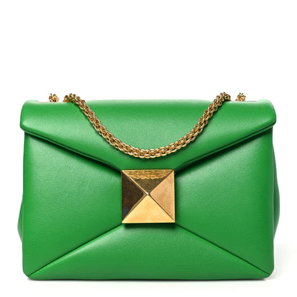 Valentino Garavani Nappa One Stud Chain Clutch Gea Green 1 of 9