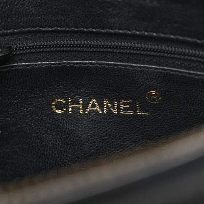 Chanel Lambskin Chevron Quilted Tassel Camera Case Black 6 of 9