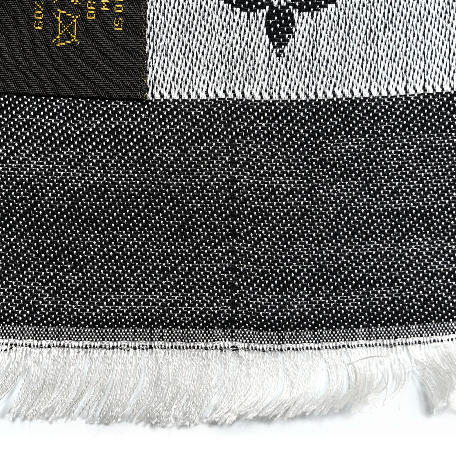 Louis Vuitton Silk Wool Monogram Denim Shawl Black 6 of 9