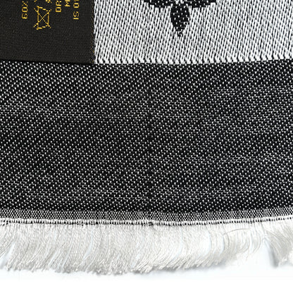 Louis Vuitton Silk Wool Monogram Denim Shawl Black 6 of 9