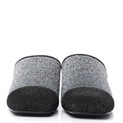 Chanel Fantasy Fabric Mules 38.5 Dark Silver Black 2 of 7