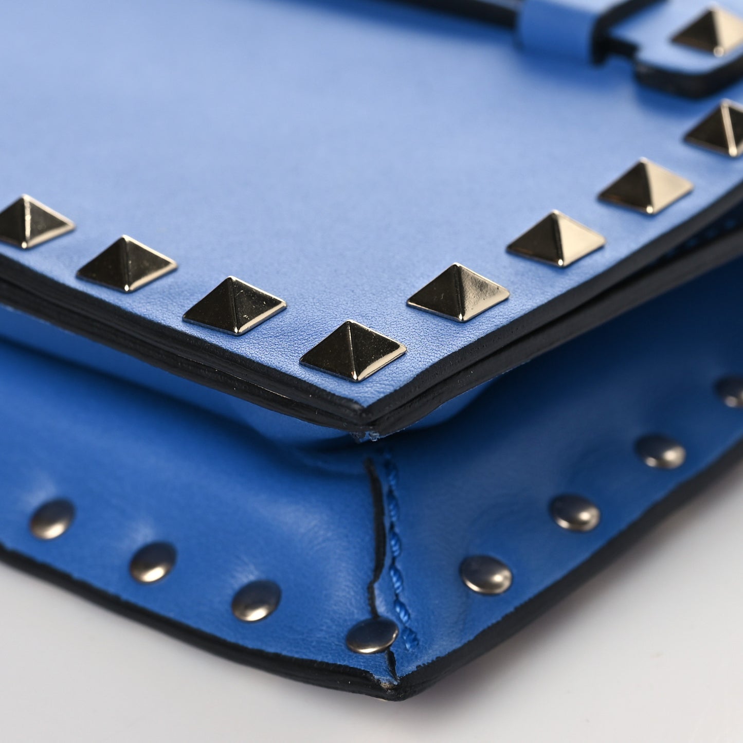 Nappa Small Rockstud Wristlet Clutch Light Sapphire
