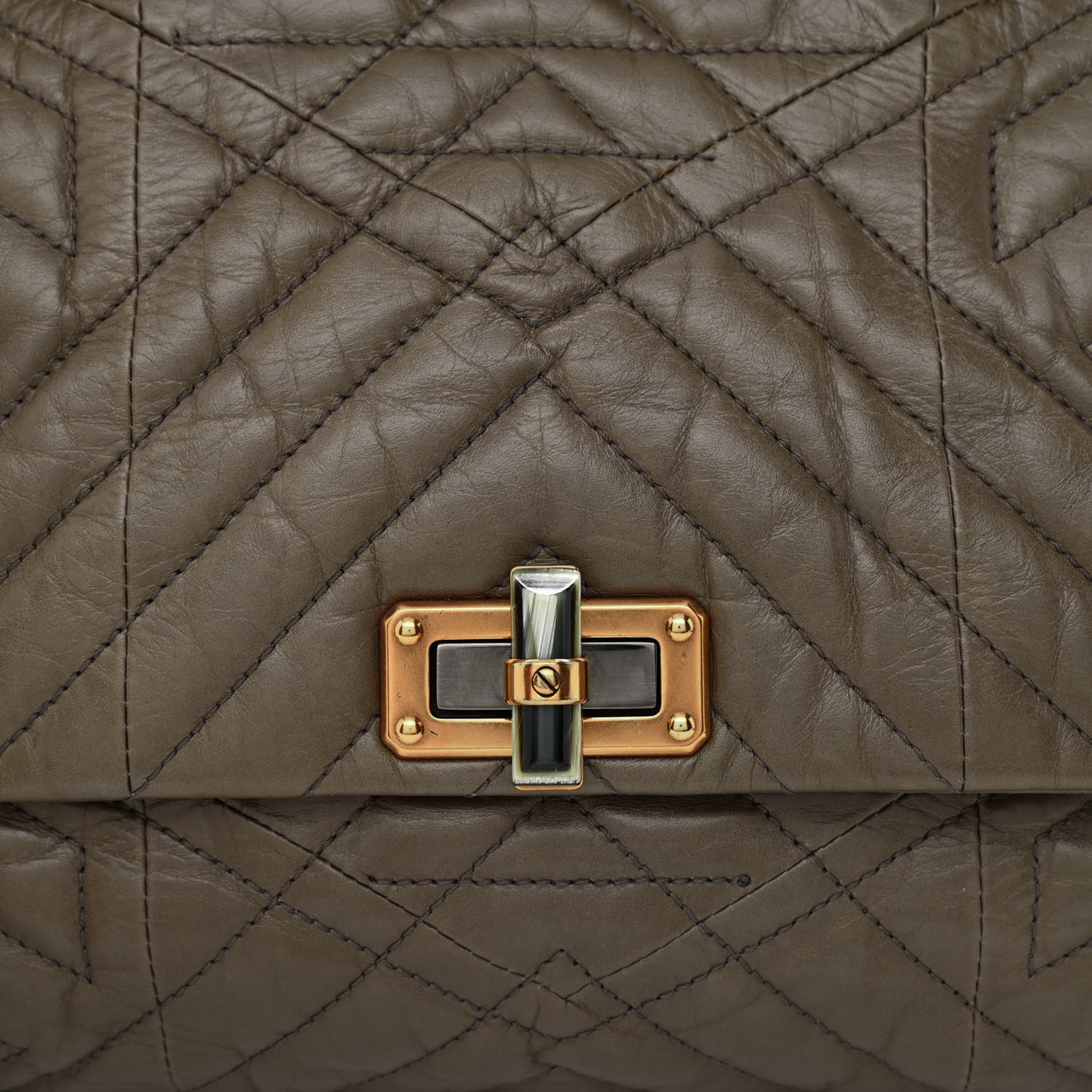 Calfskin Quilted Medium Happy Shoulder Bag Brown