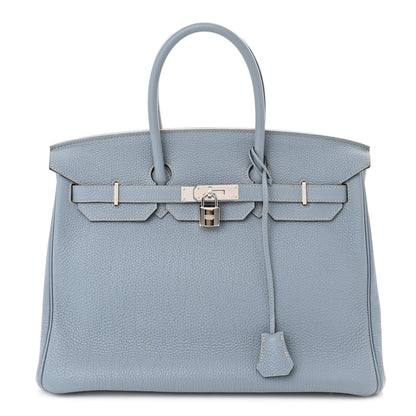 Hermes Togo Birkin 35 Bleu Lin 1 of 11